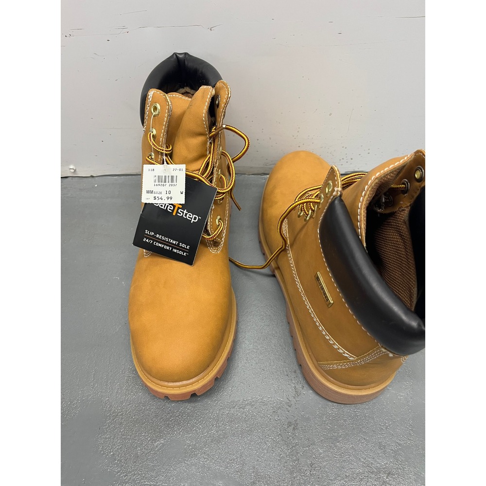 SafeTstep Antero Waterproof Work Boots Womens 10W Wheat Slip Resistant 169207